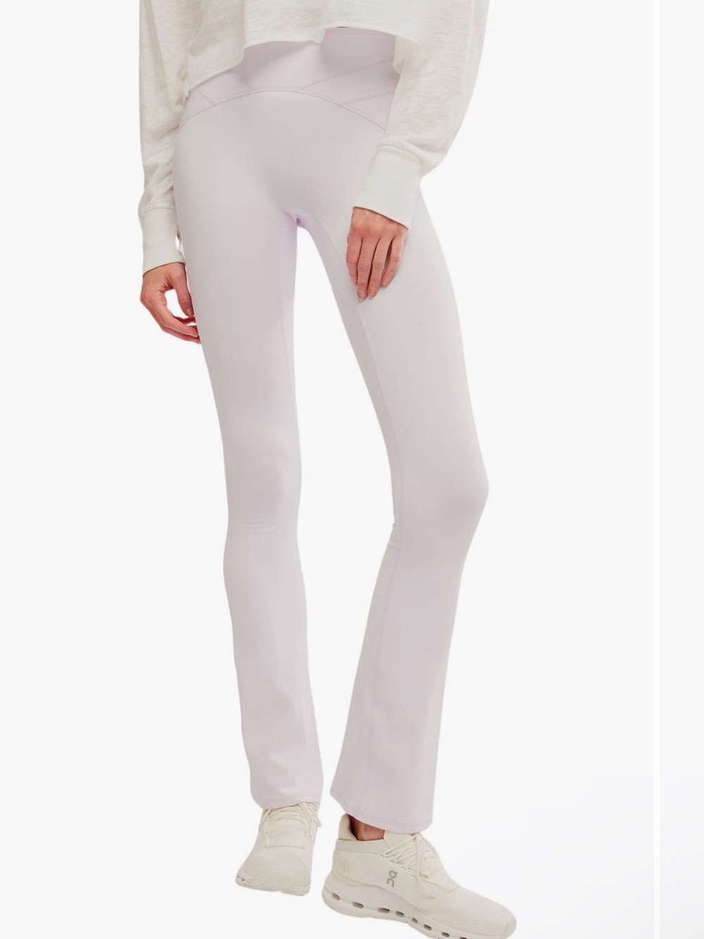 Free People Mountain Blazing Pocket Flare Leggings Rose Quartz Heather Large NWT